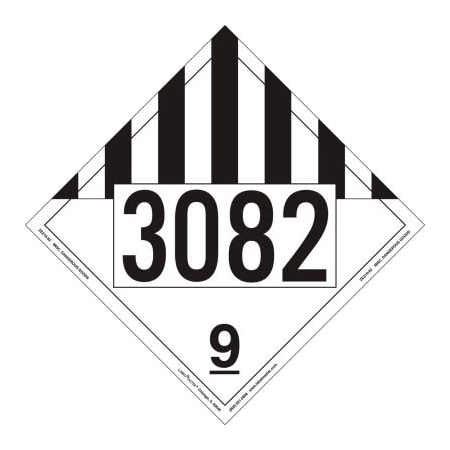 American Labelmark Co LabelMaster ZEZ19-82 Miscellaneous Dangerous Goods Placard, UN 3082, Removable Vinyl, 25/Pack ZEZ19-82